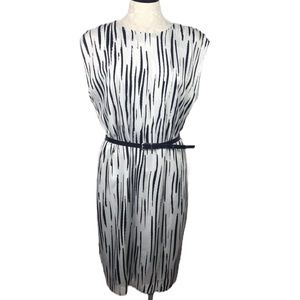 Anne Klein Zebra Stripe Sleeveless Dress Women Sz 8